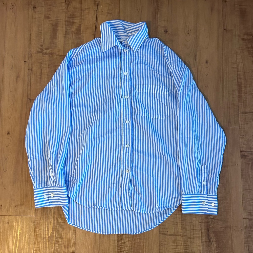 H&M Blue Striped Blouse